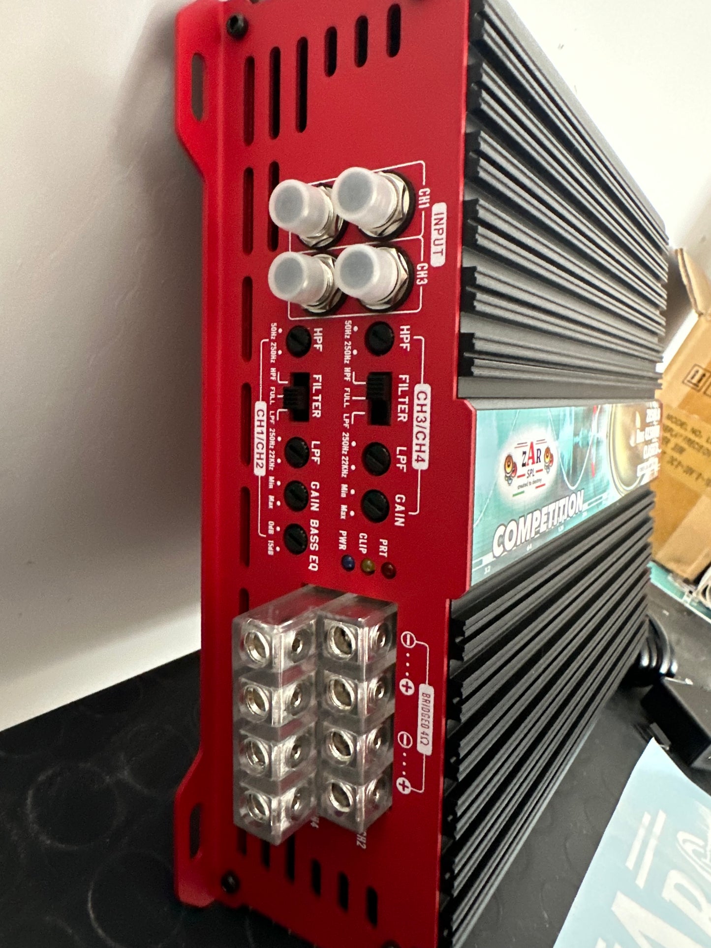 Amplificatore Zarspl ZR500.4 serie competition classe D full range New version Red