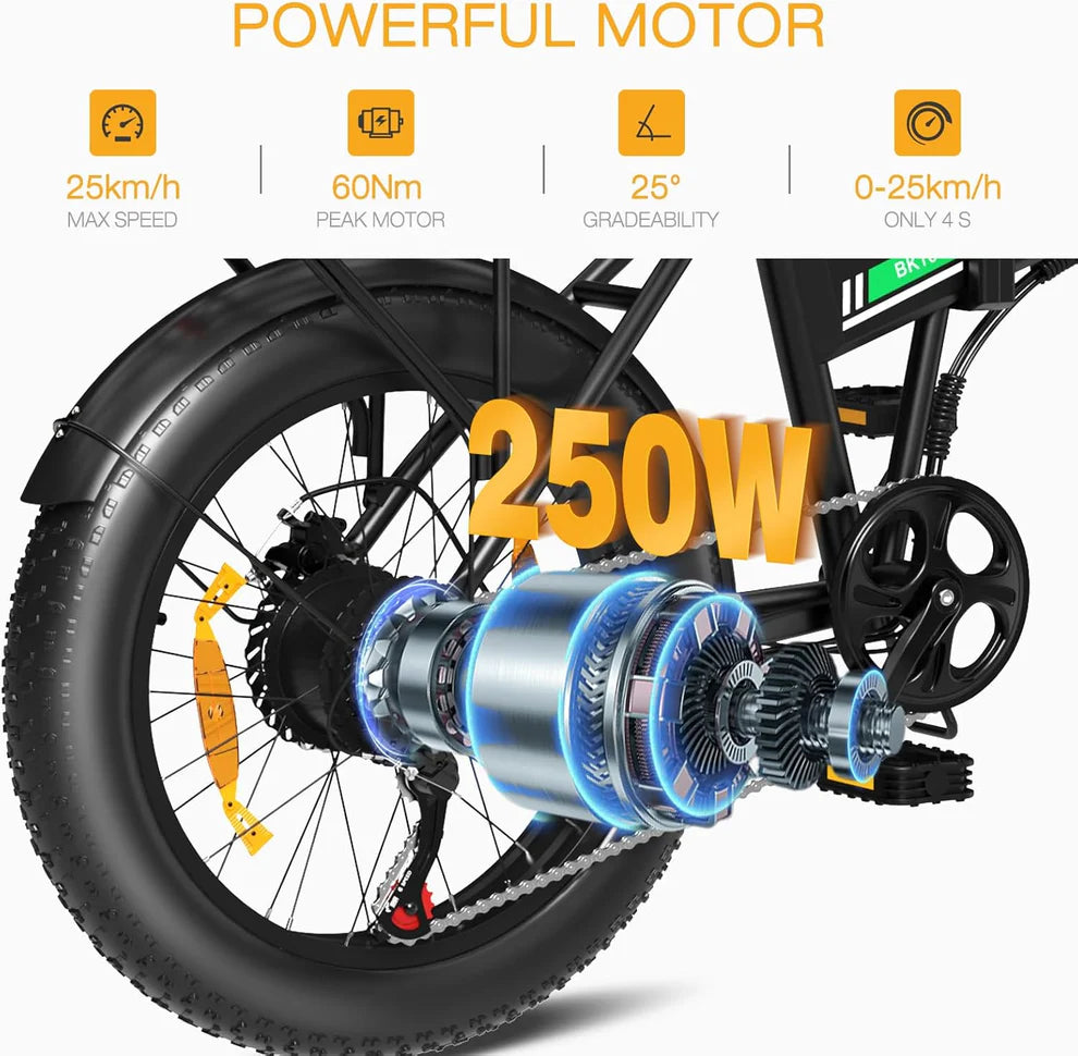 Bici elettrica pieghevole e-bike 250w 48v 13ah